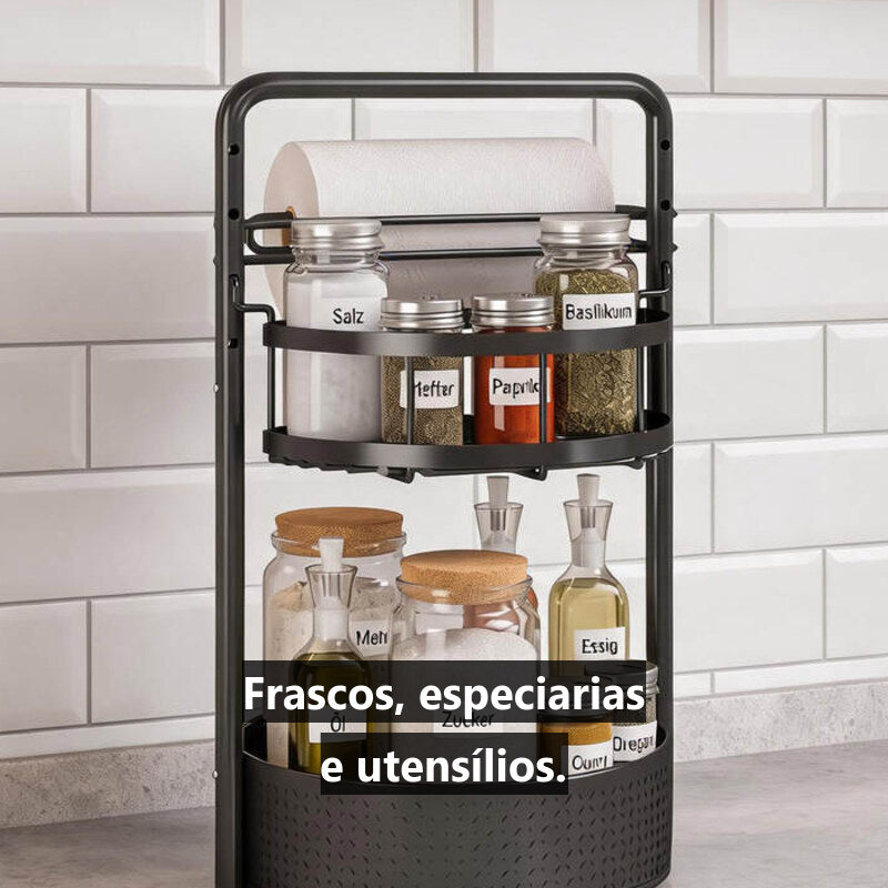 Carrossel de Temperos 360° — 2 Níveis, Base de Metal