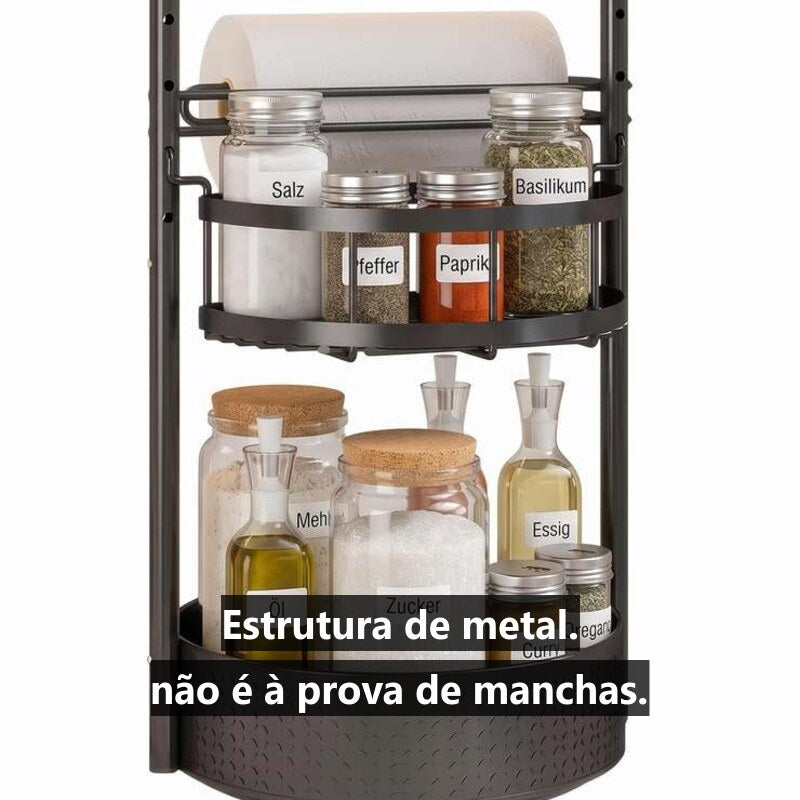 Carrossel de Temperos 360° — 2 Níveis, Base de Metal