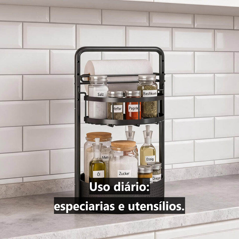Carrossel de Temperos 360° — 2 Níveis, Base de Metal
