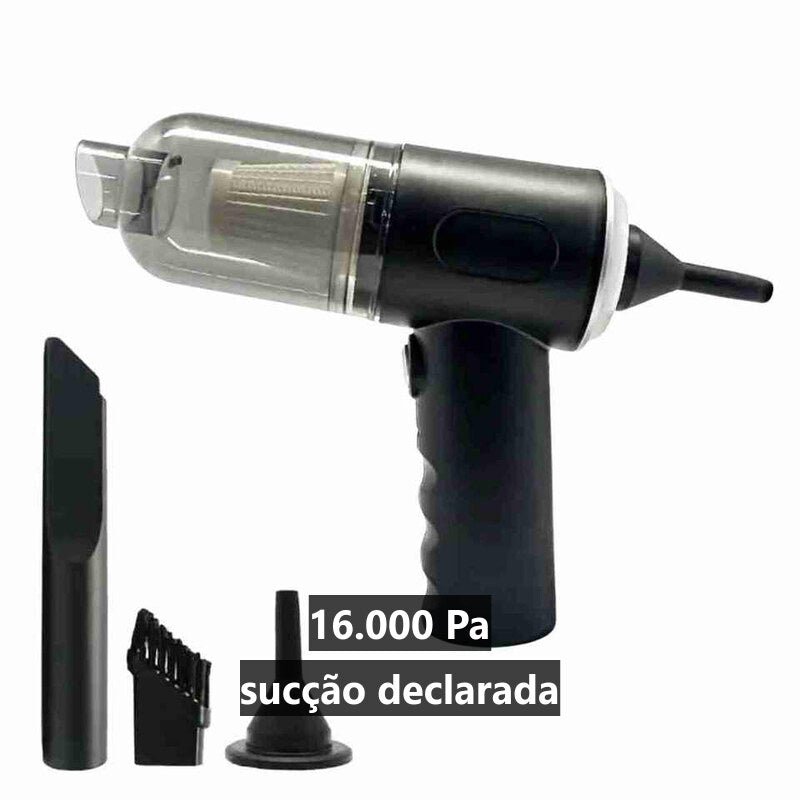 Mini Aspirador Portátil 3-em-1 — 16.000 Pa, Sem Fios (Casa e Carro)