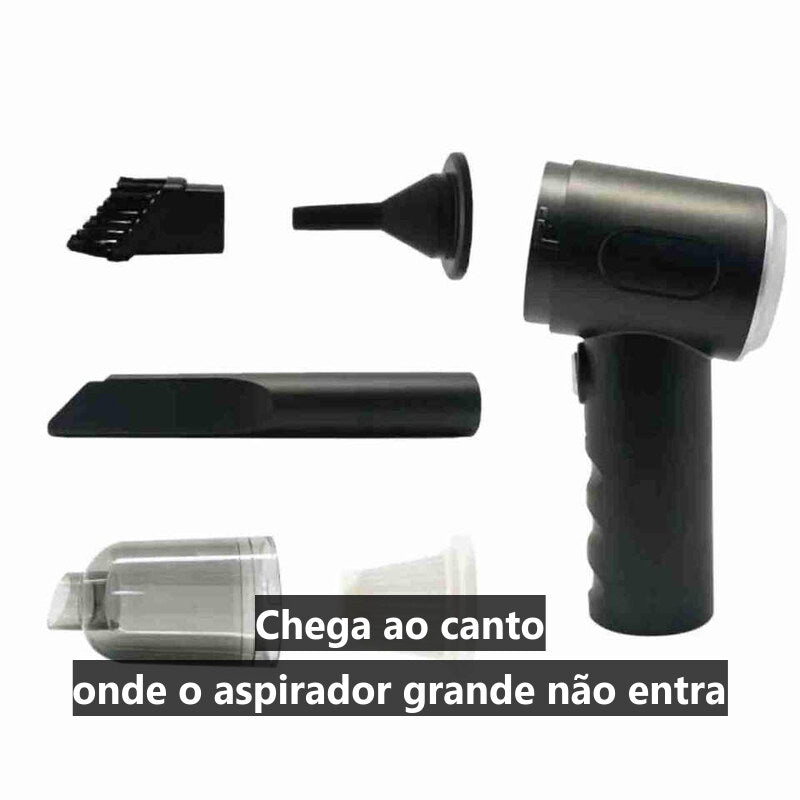 Mini Aspirador Portátil 3-em-1 — 16.000 Pa, Sem Fios (Casa e Carro)